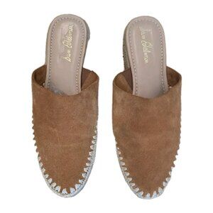 Sam Edelman Womens Austin Mules Size 9.5 M Brown Suede Espadrille Platform Flats